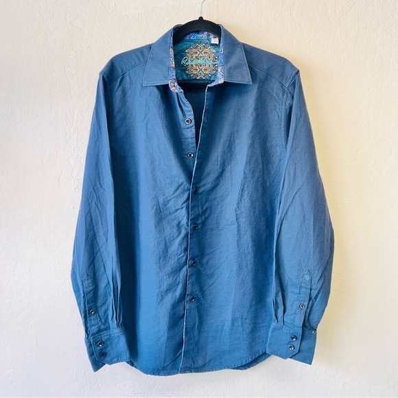 Robert Graham Blue Luxury Dress Shirt Small Classic Fit - Picture 1 of 11